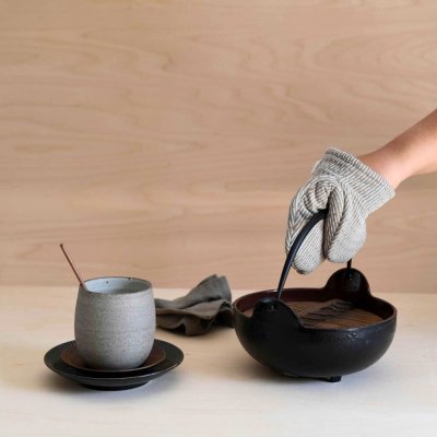 Mini ovnhandsker i �kologisk bomuld - Clay Stone