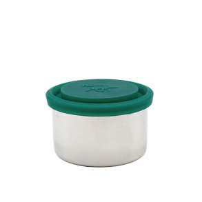 Snackboks i st�l - dipboks med silikonel�g - 250 ml