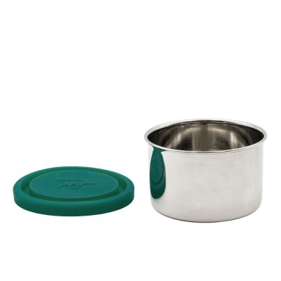 Snackboks i st�l - dipboks med silikonel�g - 250 ml