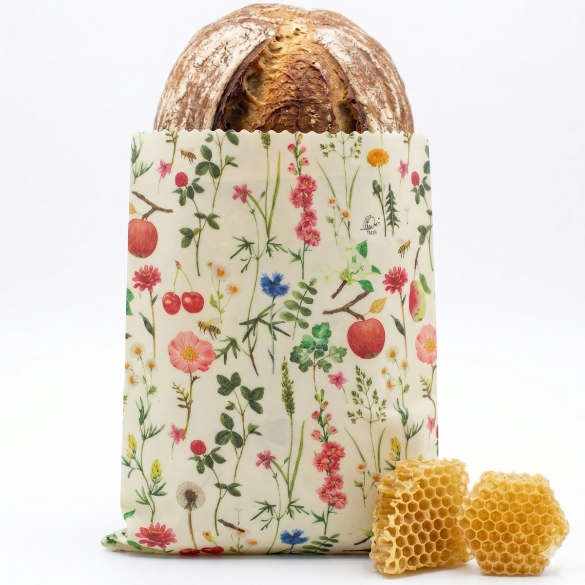 Little Bee Fresh - Brødpose af bivokspapir - Frugthave - Large