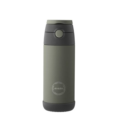 Kids Straw Bottle - insulated water bottle - Tropical Green