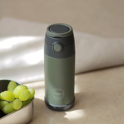 Kids Straw Bottle - insulated water bottle - Tropical Green