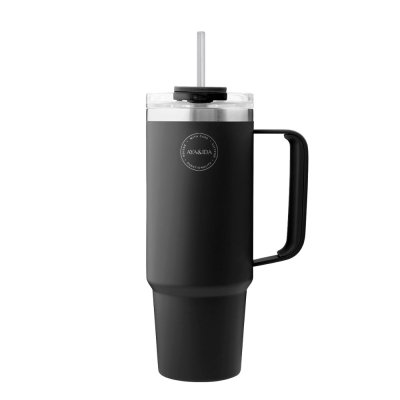 Gro�er Thermobecher mit Strohhalm - 885 ml - Black