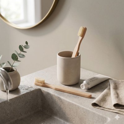 Tr�tandborste med naturborst