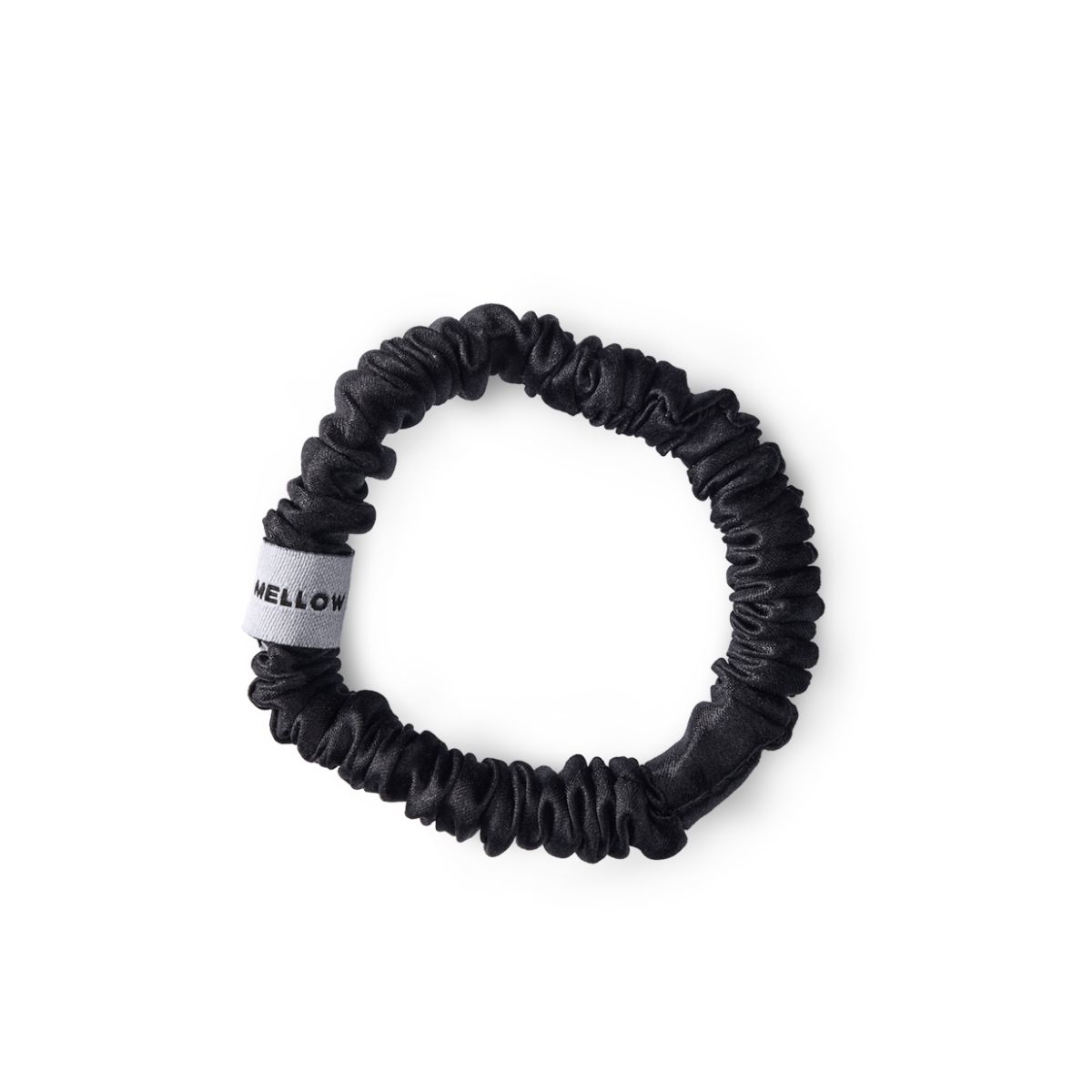 Mellow Mind - Silke Scrunchie 01 - morbærsilke hårelastik - Black