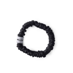 Silke Scrunchie 01 - morb�rsilke h�relastik - Black