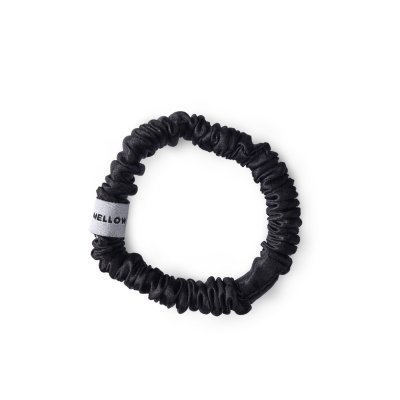 Silke Scrunchie 01 - morb�rsilke h�relastik - Black