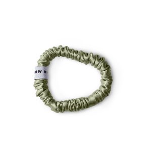 Silke Scrunchie 01 - morb�rsilke h�relastik - Sage Green