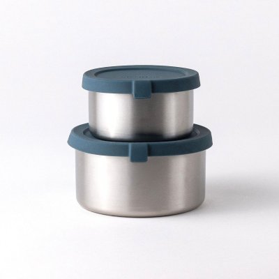 Edelstahl Snack- & Vorratsdosen, Medium - 2er-Set - Teal