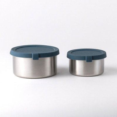 Edelstahl Snack- & Vorratsdosen, Medium - 2er-Set - Teal