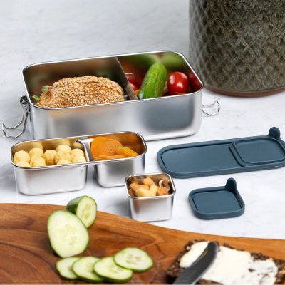 Stor st�l madkasse med flytbar rumdeler - 1400 ml
