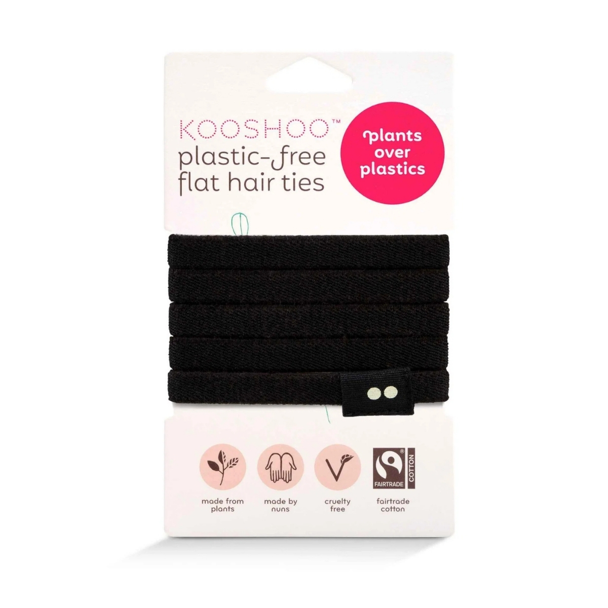Kooshoo - Plastfrie hårelastikker - Flade - Black