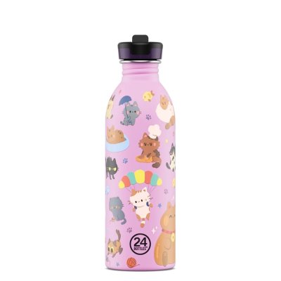 Kinder-Trinkflasche mit Strohhalm - 500 ml - Meow Friends