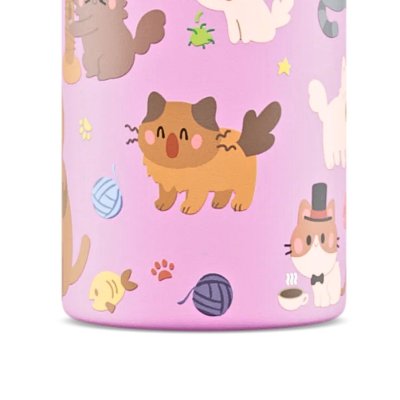 Kinder-Trinkflasche mit Strohhalm - 500 ml - Meow Friends