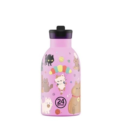 Kinder-Thermosflasche mit Strohhalm - 330 ml - Meow Friends