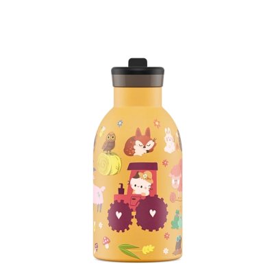 Kinder-Thermosflasche mit Strohhalm - 330 ml - Farm Friends
