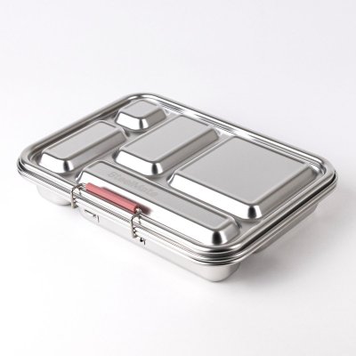 Bento madkasse i rustfrit st�l med 5 rum - Rose