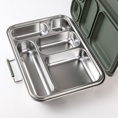 Stainless steel bento lunch box - 5 compartments - Pine
