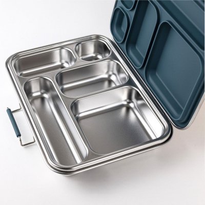 Bento madkasse i rustfrit st�l med 5 rum - Teal