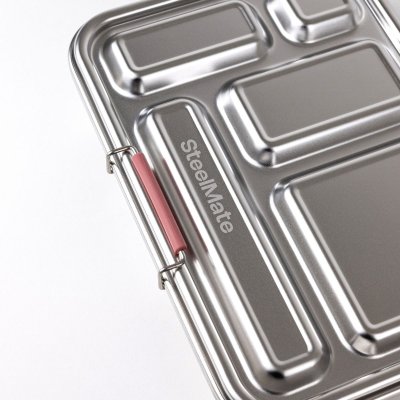 Bento madkasse i rustfrit st�l med 5 rum - Rose