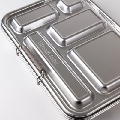 Bento madkasse i rustfrit st�l med 5 rum - Taupe