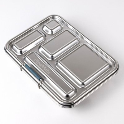 Bento madkasse i rustfrit st�l med 5 rum - Teal