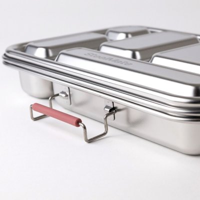 Bento madkasse i rustfrit st�l med 5 rum - Rose