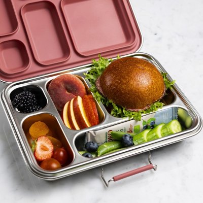 Bento madkasse i rustfrit st�l med 5 rum - Rose