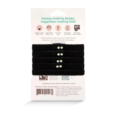 Plastikfreie Haargummis - Flach - Black