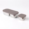 Edelstahl Snackdosen mit Deckel - 2er-Set - Taupe