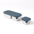 Snackboks s�t i rustfrit st�l med l�g - 2 stk - Teal