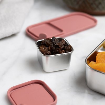 Snackboks s�t i rustfrit st�l med l�g - 2 stk - Rose