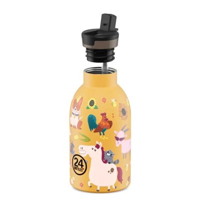 Kinder-Thermosflasche mit Strohhalm - 330 ml - Farm Friends