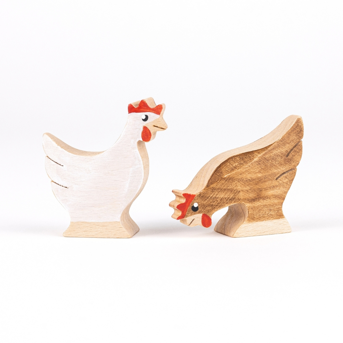 Wood & Care - Høns - Træfigurer i bøgetræ