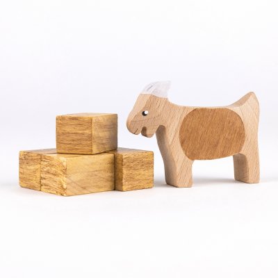 Ziege - Holzfigur aus Buchenholz