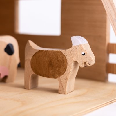 Ziege - Holzfigur aus Buchenholz
