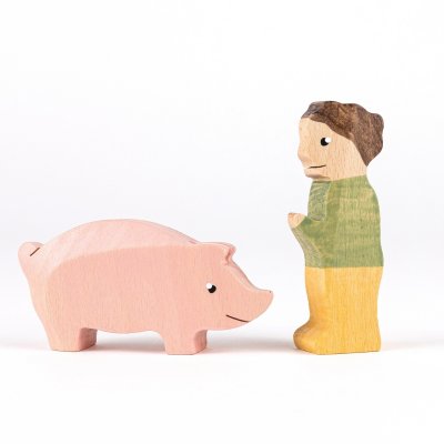 Schwein - Holzfigur aus Buchenholz
