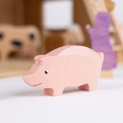 Schwein - Holzfigur aus Buchenholz