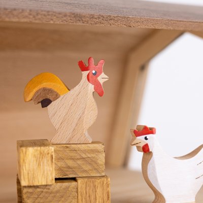 Hahn - Holzfigur aus Buchenholz
