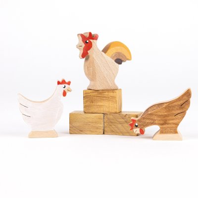 Hahn - Holzfigur aus Buchenholz