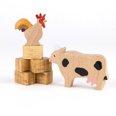Hahn - Holzfigur aus Buchenholz