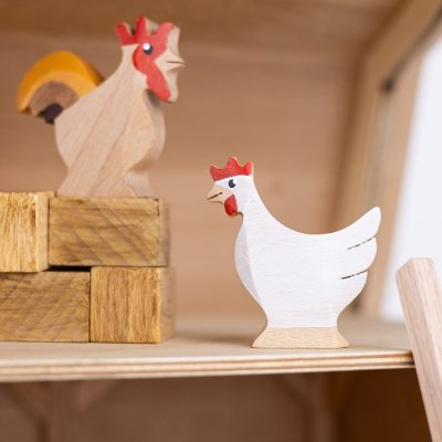 Hens - Wooden figures in beech wood