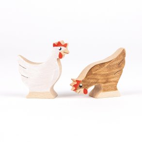 Hens - Wooden figures in beech wood