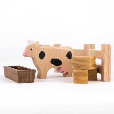 Kuh - Holzfigur aus Buchenholz