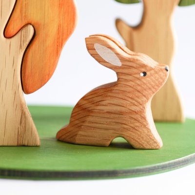 Woodland small world set with hare and hedgehog
