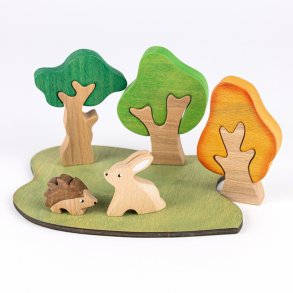 Woodland small world set with hare and hedgehog