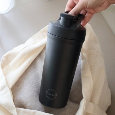 Proteinshaker aus Edelstahl - 750 ml - Matte Black