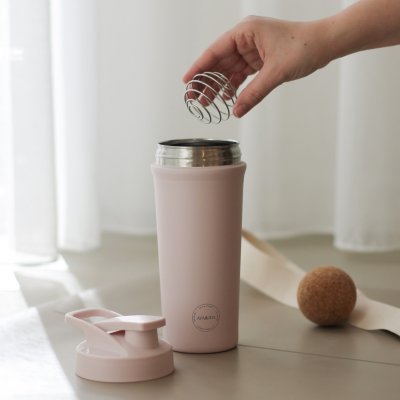 Proteinshaker aus Edelstahl - 750 ml - Soft Rose