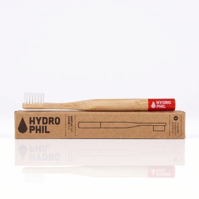 Bamboo children's toothbrush - extra soft - Red