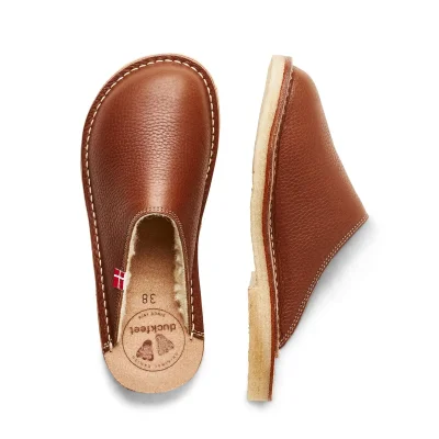 Duckfeet Klitm�ller Hausschuhe - Leder-Clogs mit Wollfutter - Nut